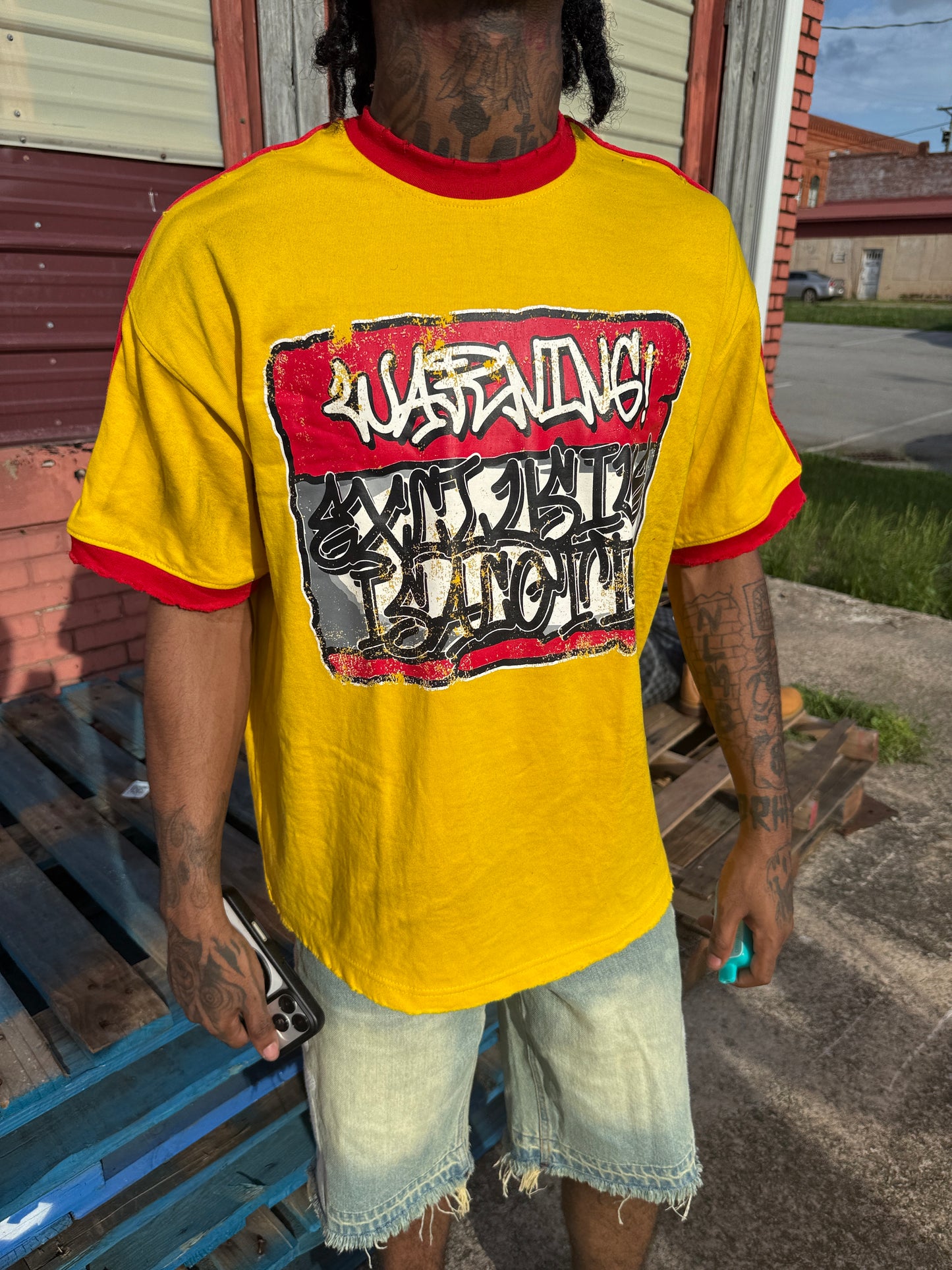 Warning Yellow Tee