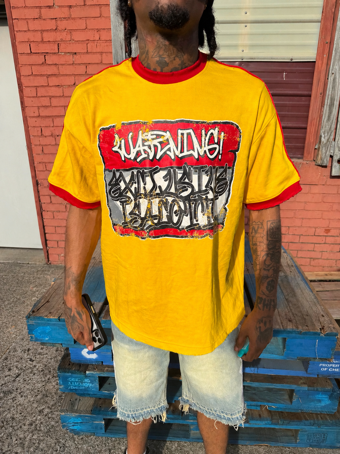 Warning Yellow Tee
